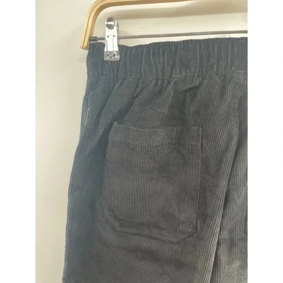 NWT Adidas Graphic Regular Corduroy Pant Men's Small Black Elastic Waist Pockets
